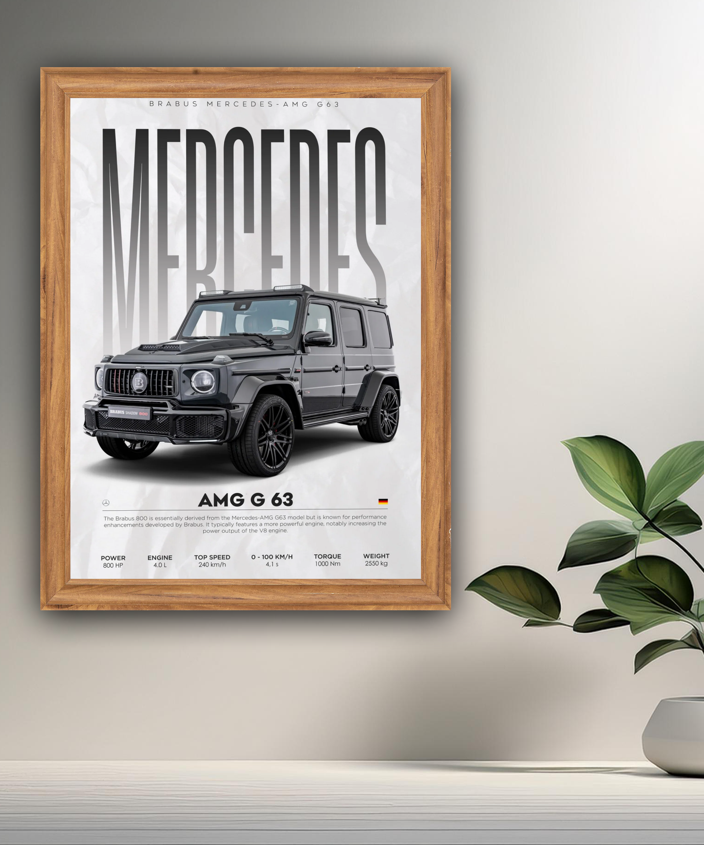 Poster encadré Mercedes G63 AMG