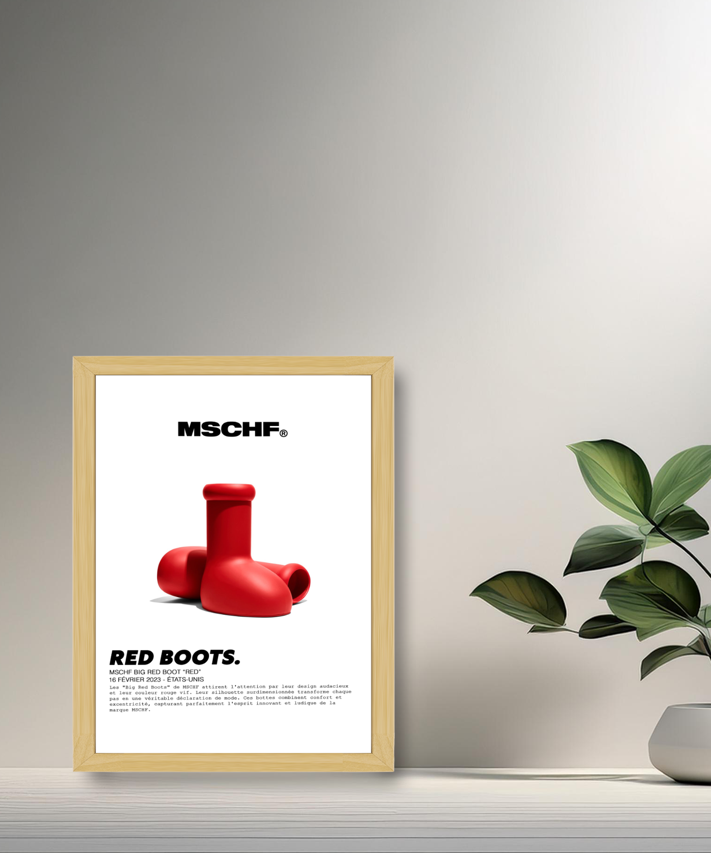 MSCHF Großer roter Stiefel-Bilderrahmen 