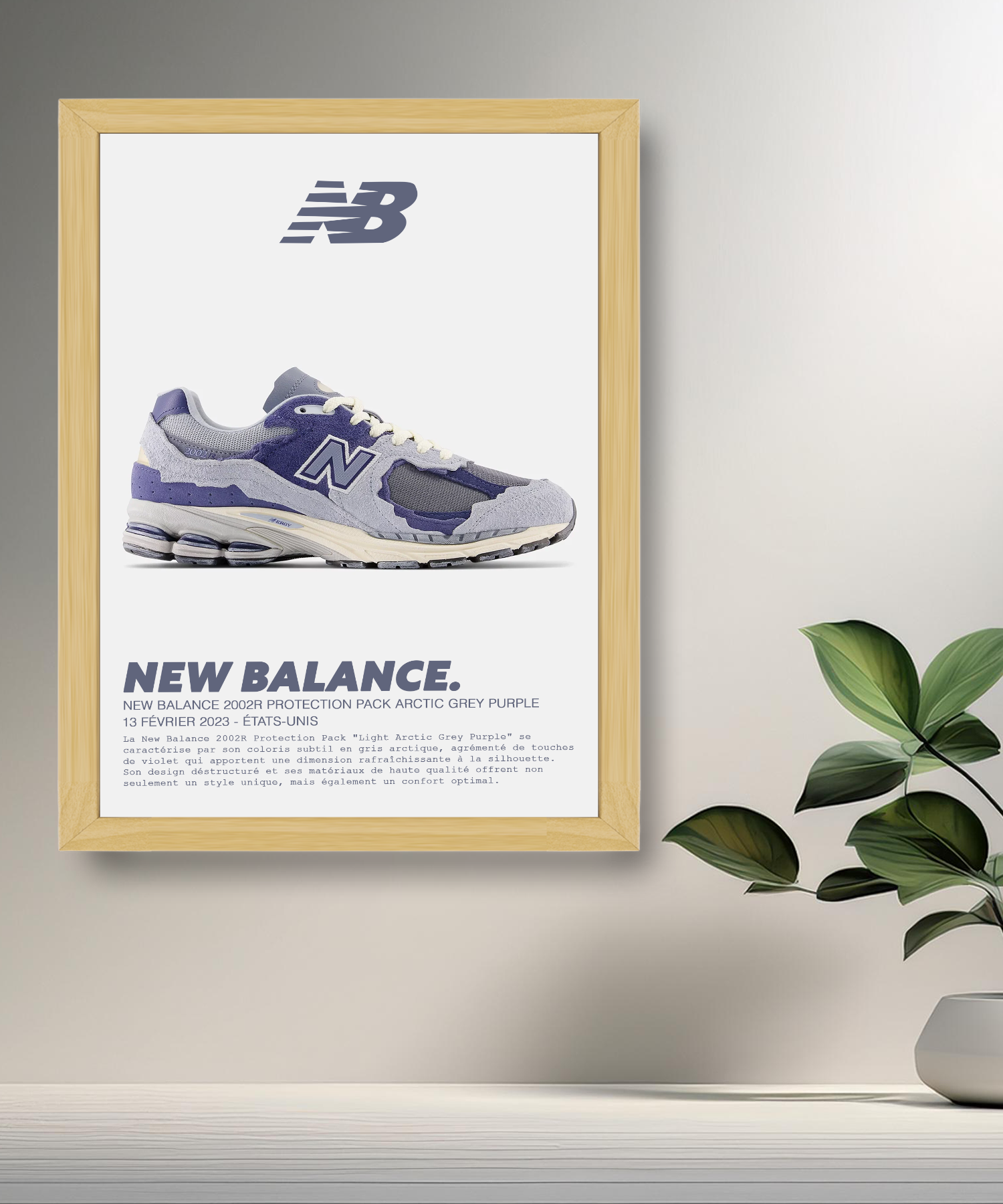 Cadre photo New Balance 2002R Protection Pack Artic Grey Purple