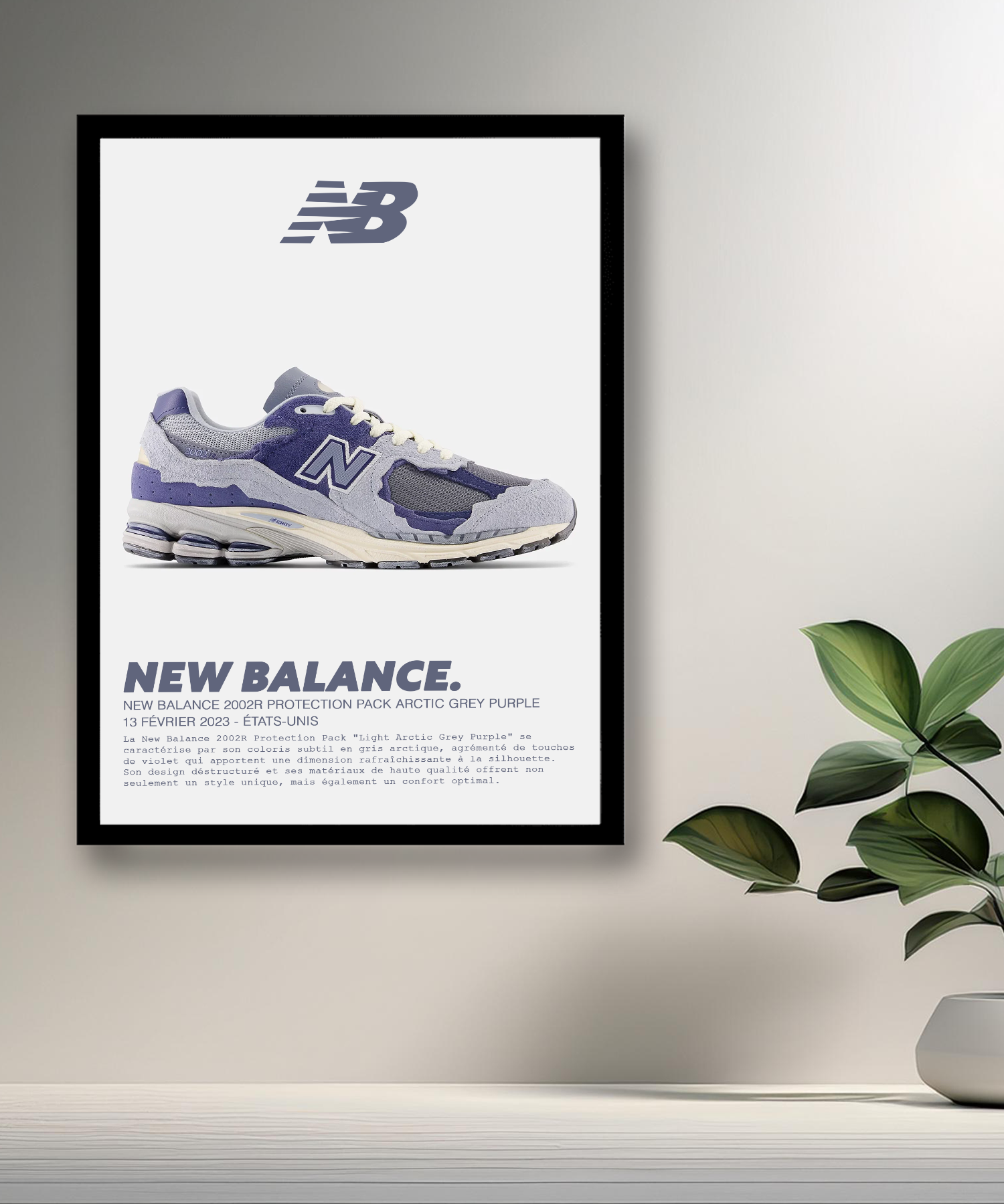 Cadre photo New Balance 2002R Protection Pack Artic Grey Purple