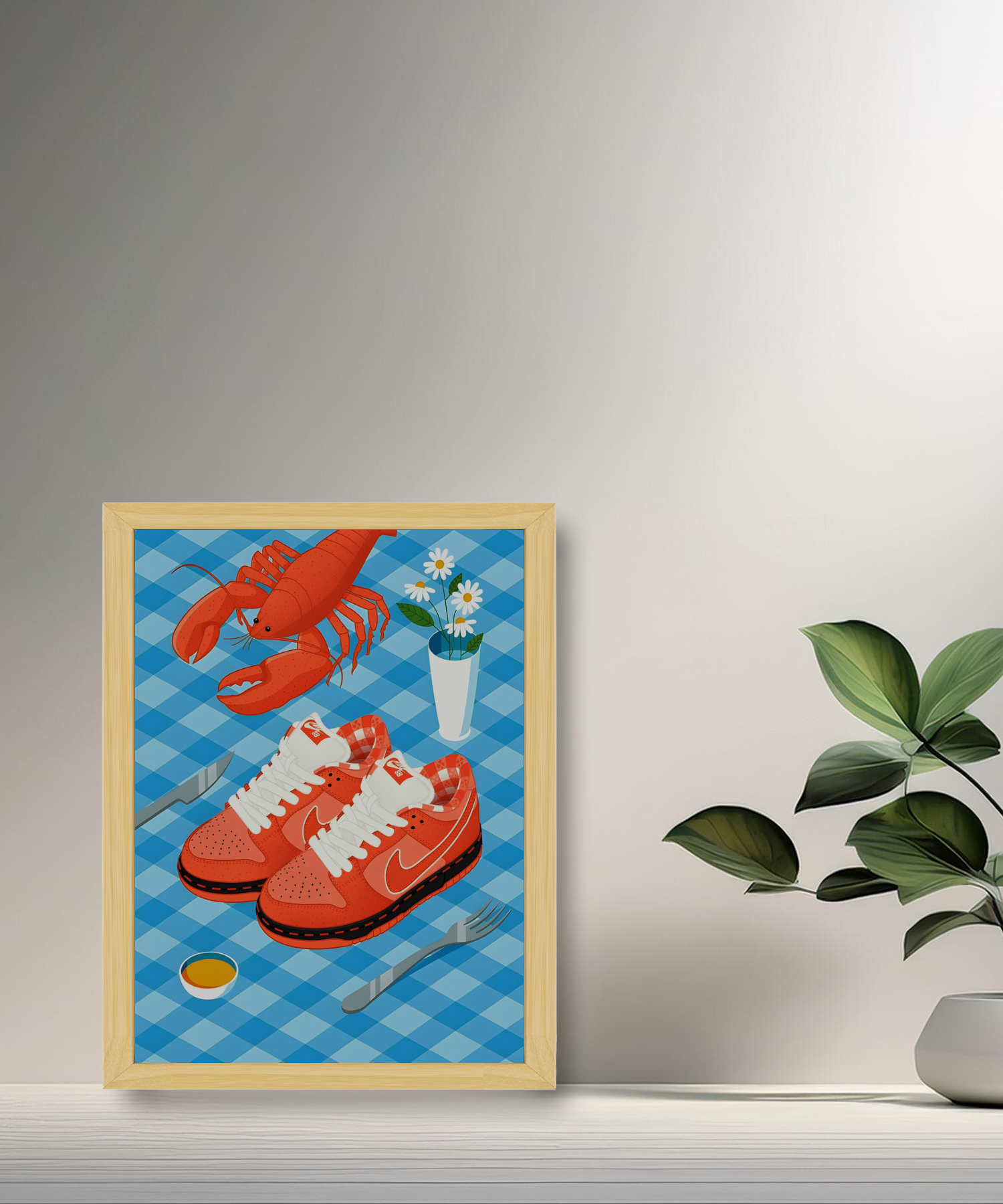 Cadre photo Nike Dunk SB Orange illustration