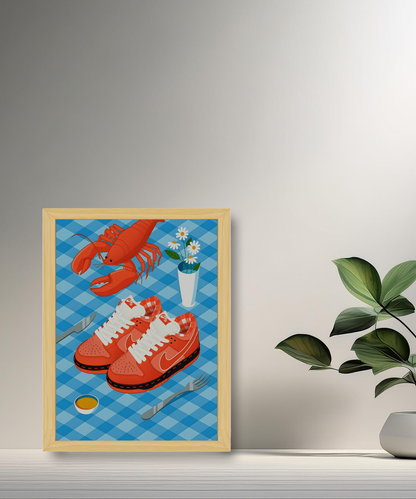 Cadre photo Nike Dunk SB Orange illustration