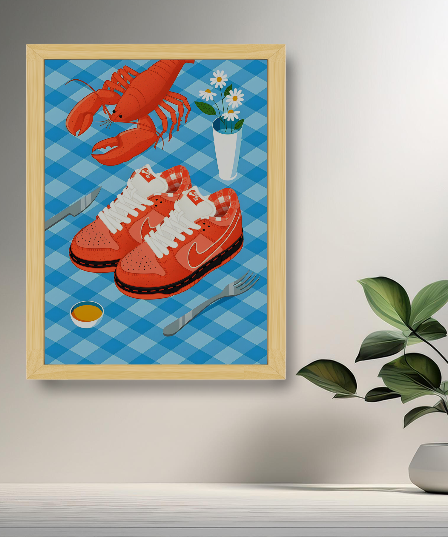 Cadre photo Nike Dunk SB Orange illustration