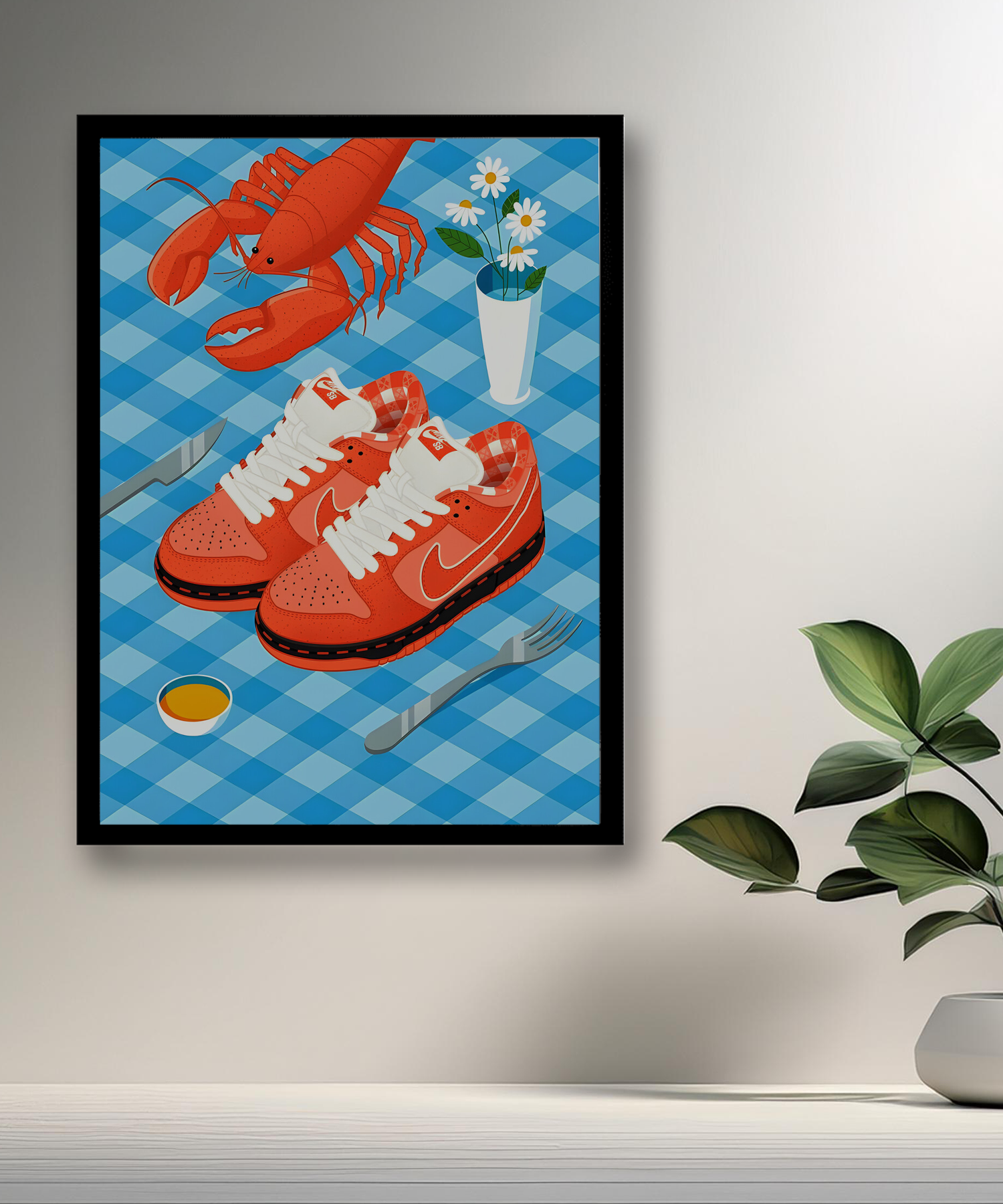Cadre photo Nike Dunk SB Orange illustration