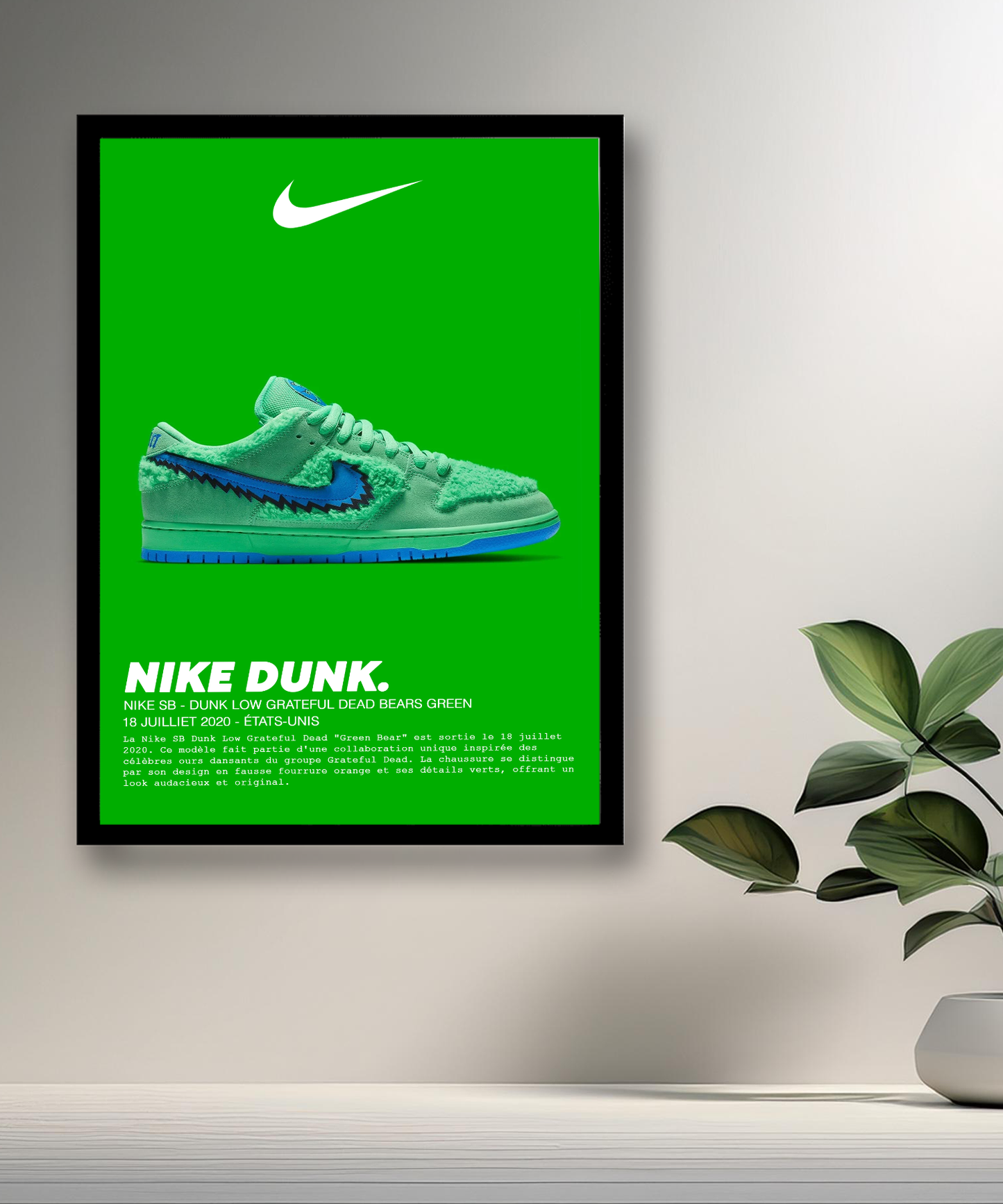 Cadre photo Nike SB Dunk Low Grateful Dead Bears Green