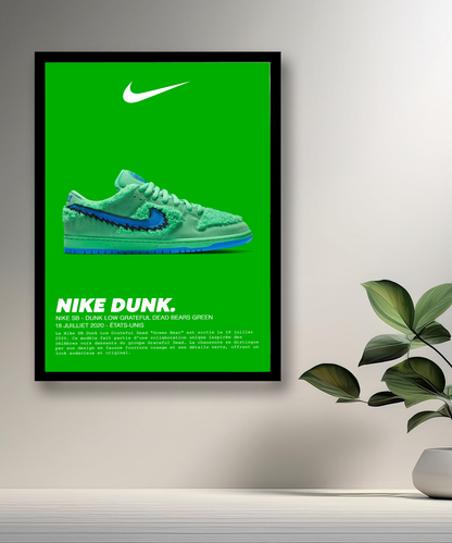 Cadre photo Nike SB Dunk Low Grateful Dead Bears Green