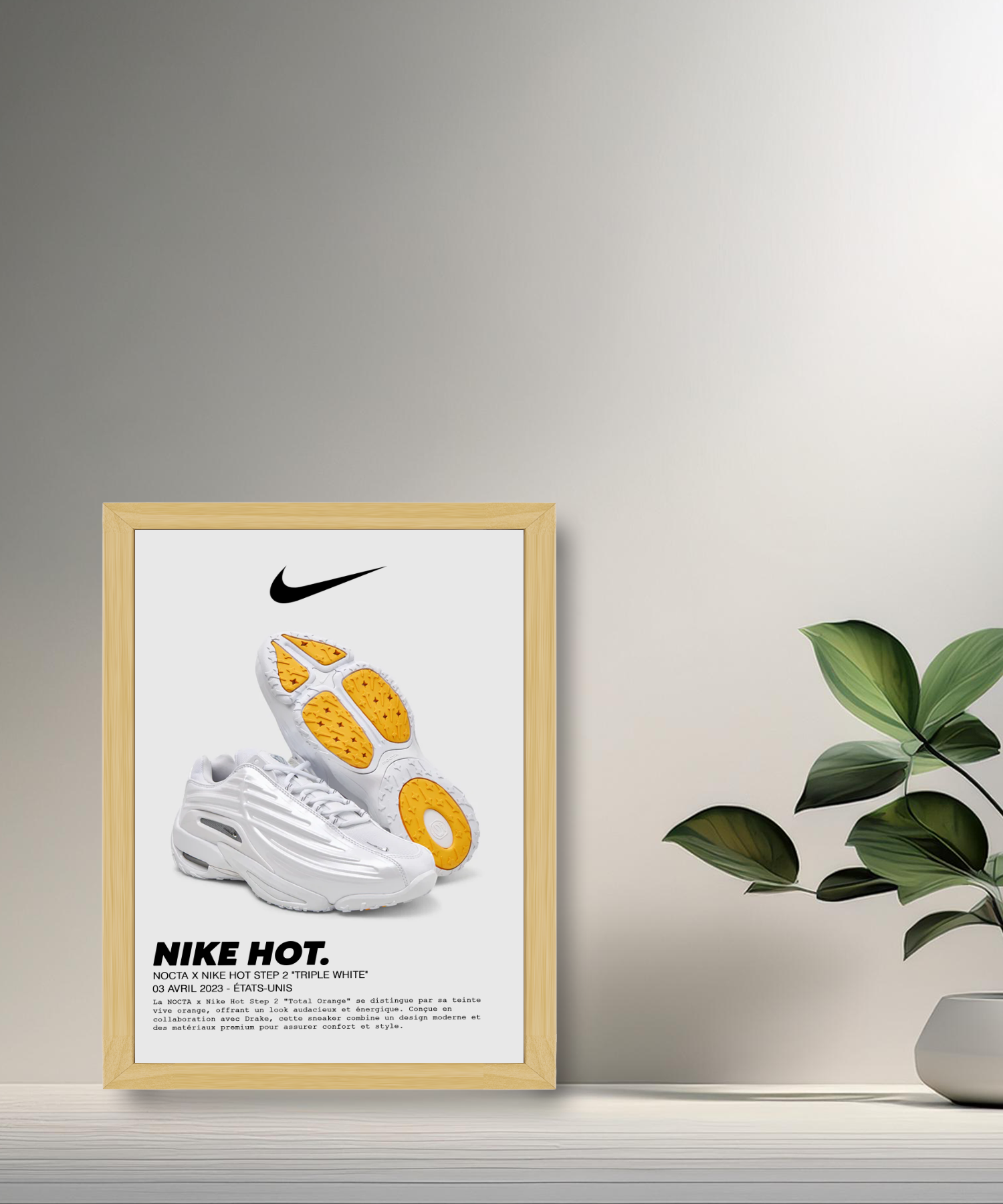 Cadre photo Nocta x Nike Hot Step 2 Triple White