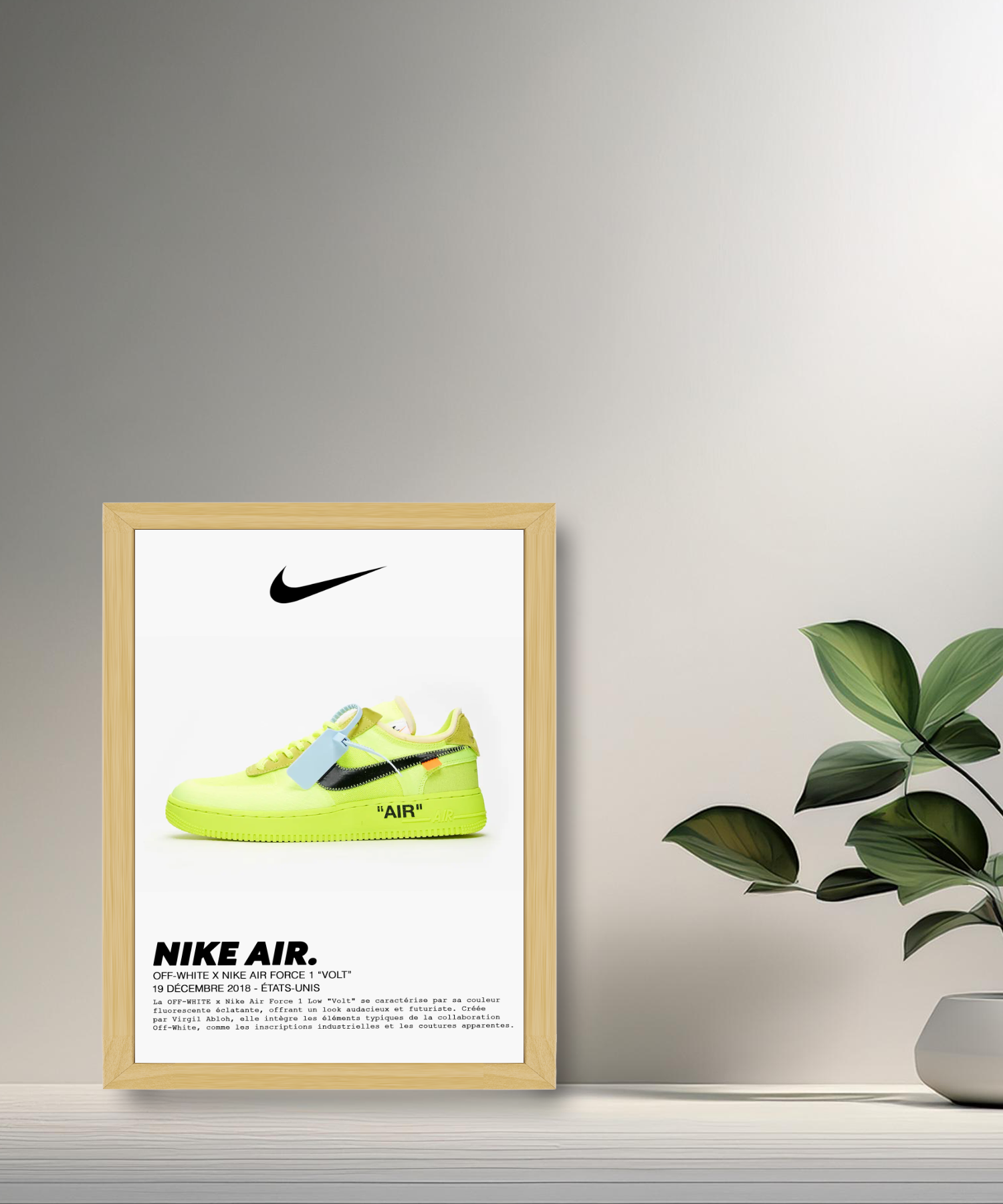 Cadre photo Off-White x Nike Air Force 1 Volt