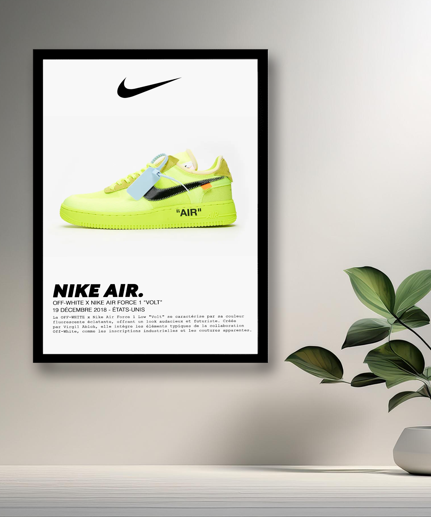 Cadre photo Off-White x Nike Air Force 1 Volt