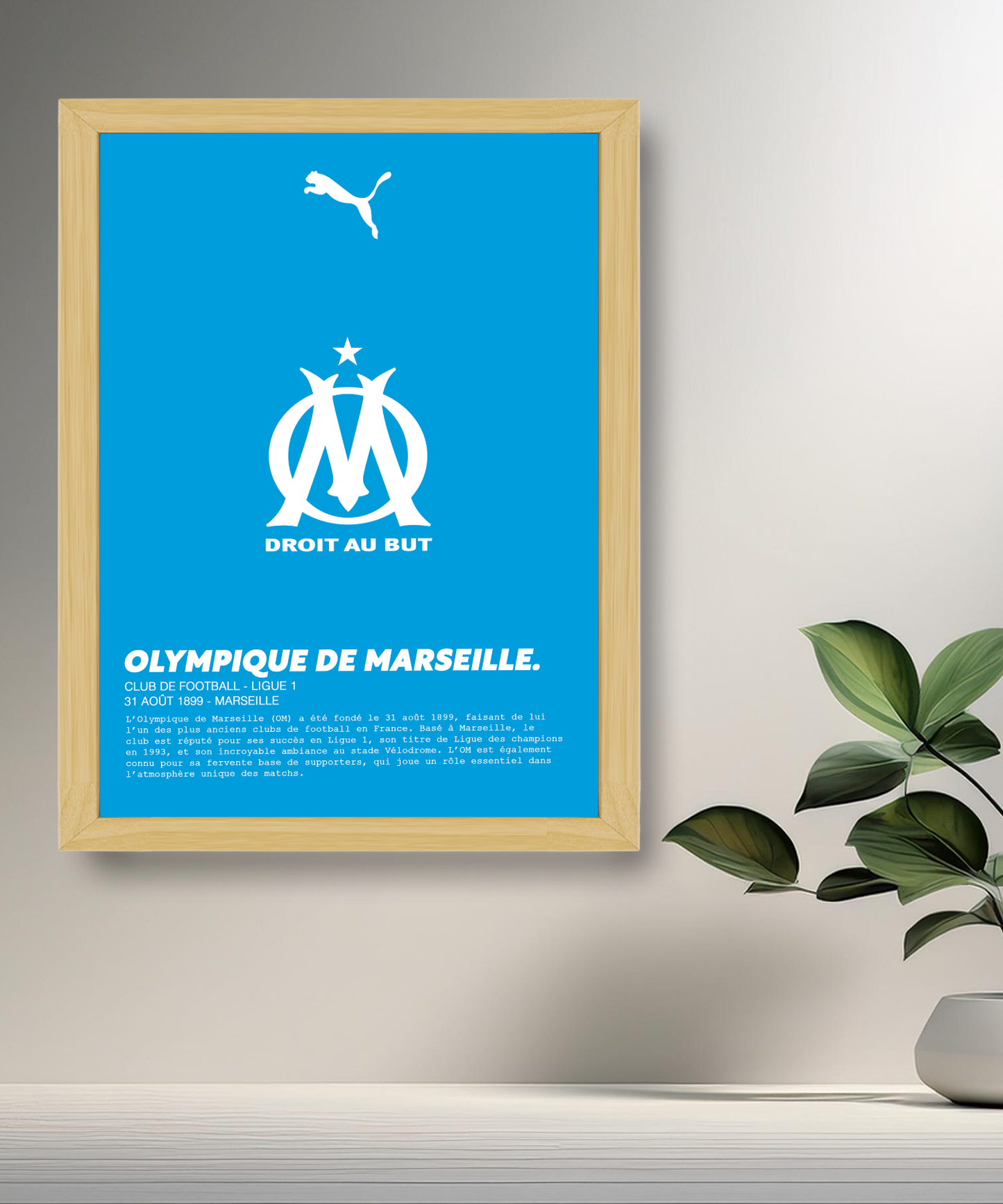 Cadre photo Olympique de Marseille logo