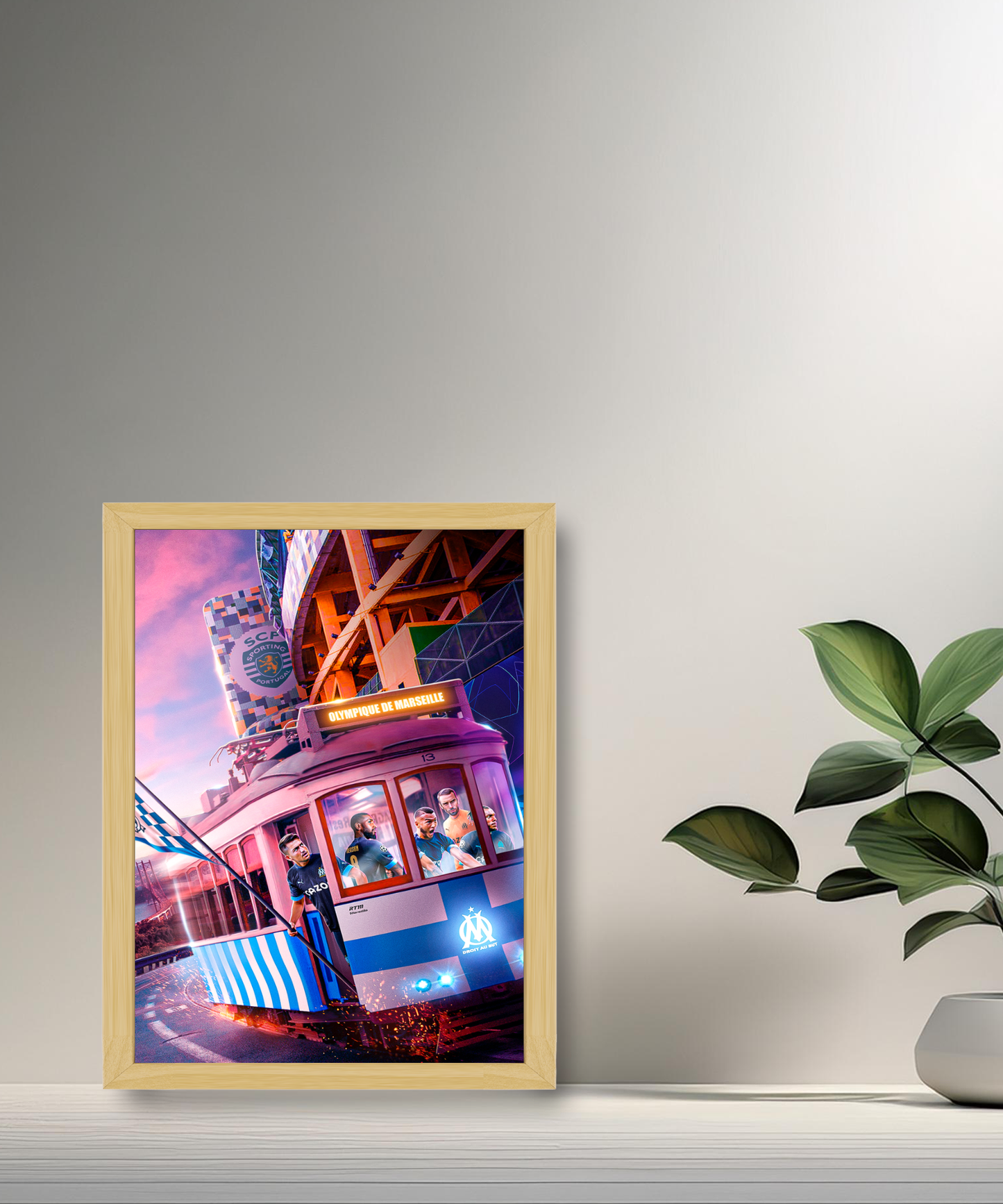 Cadre photo Olympique de Marseille Train Illustration