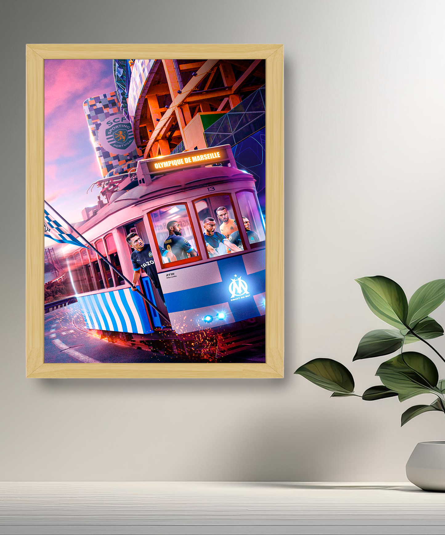 Cadre photo Olympique de Marseille Train Illustration