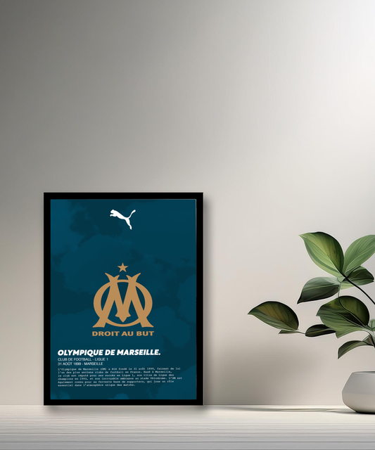 Cadre photo Olympique de marseille gold