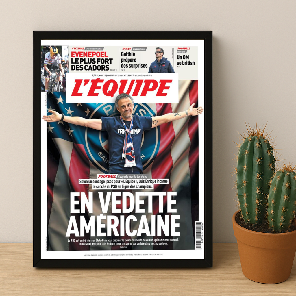 Cadre photo L'Equipe Paris Saint-Germain journal
