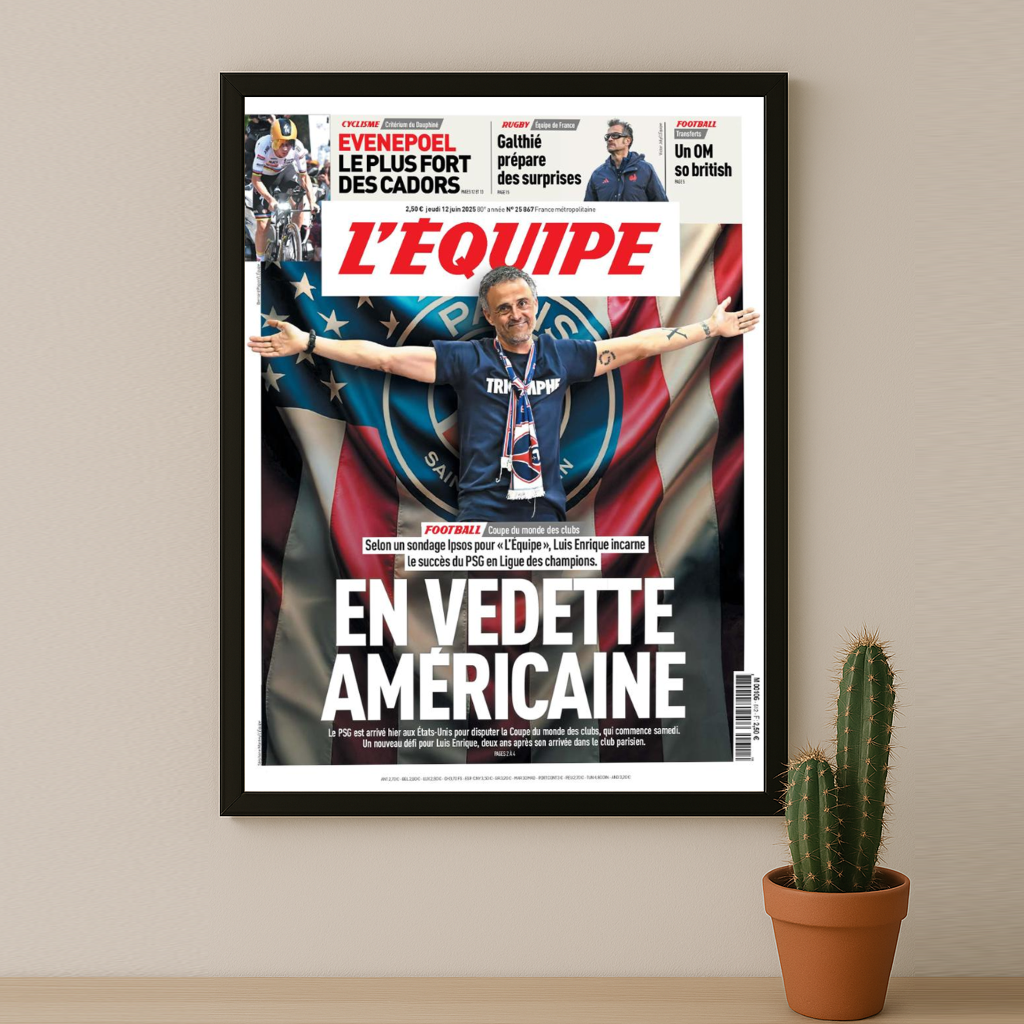 Cadre photo L'Equipe Paris Saint-Germain journal