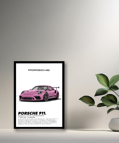 Porsche 911 GT3 RS Fotorahmen Pink