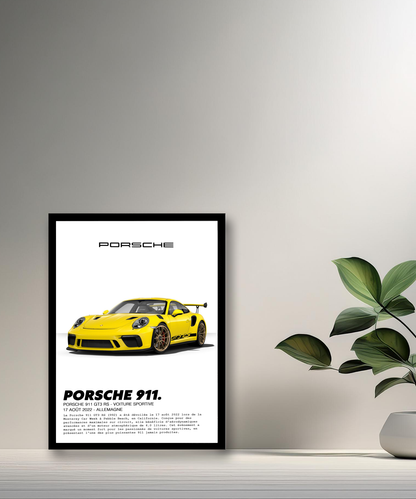 Cadre photo Porsche 911 GT3 RS Jaune