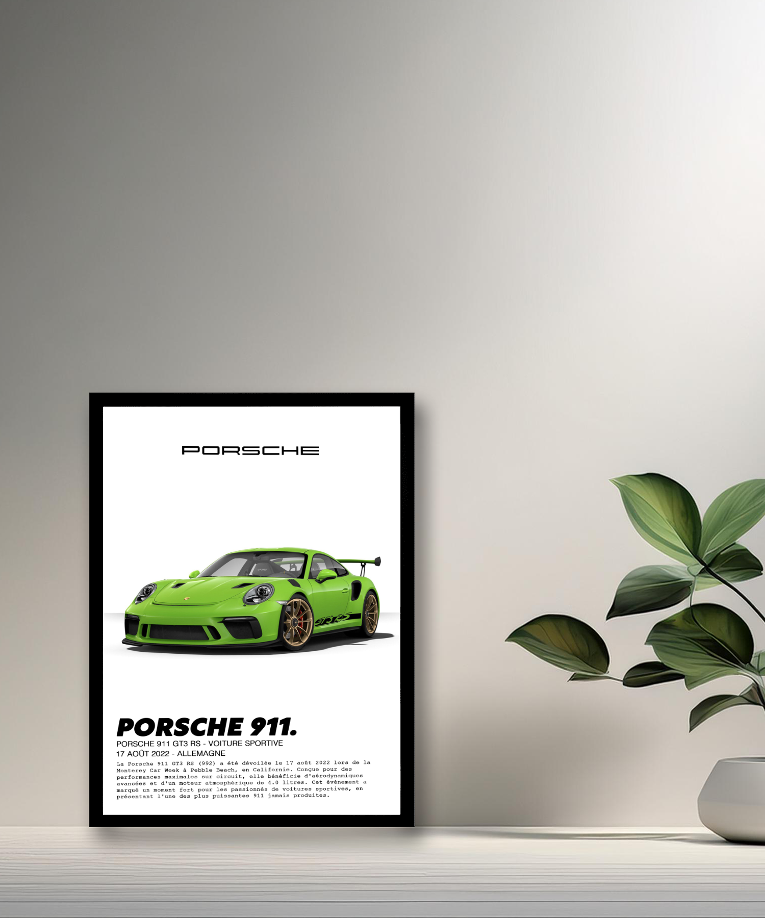 Cadre photo Porsche 911 GT3 RS Vert