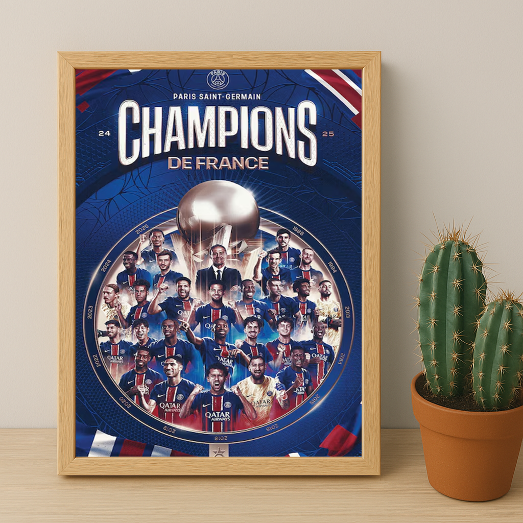 Cadre photo Paris Saint-Germain Champions de France