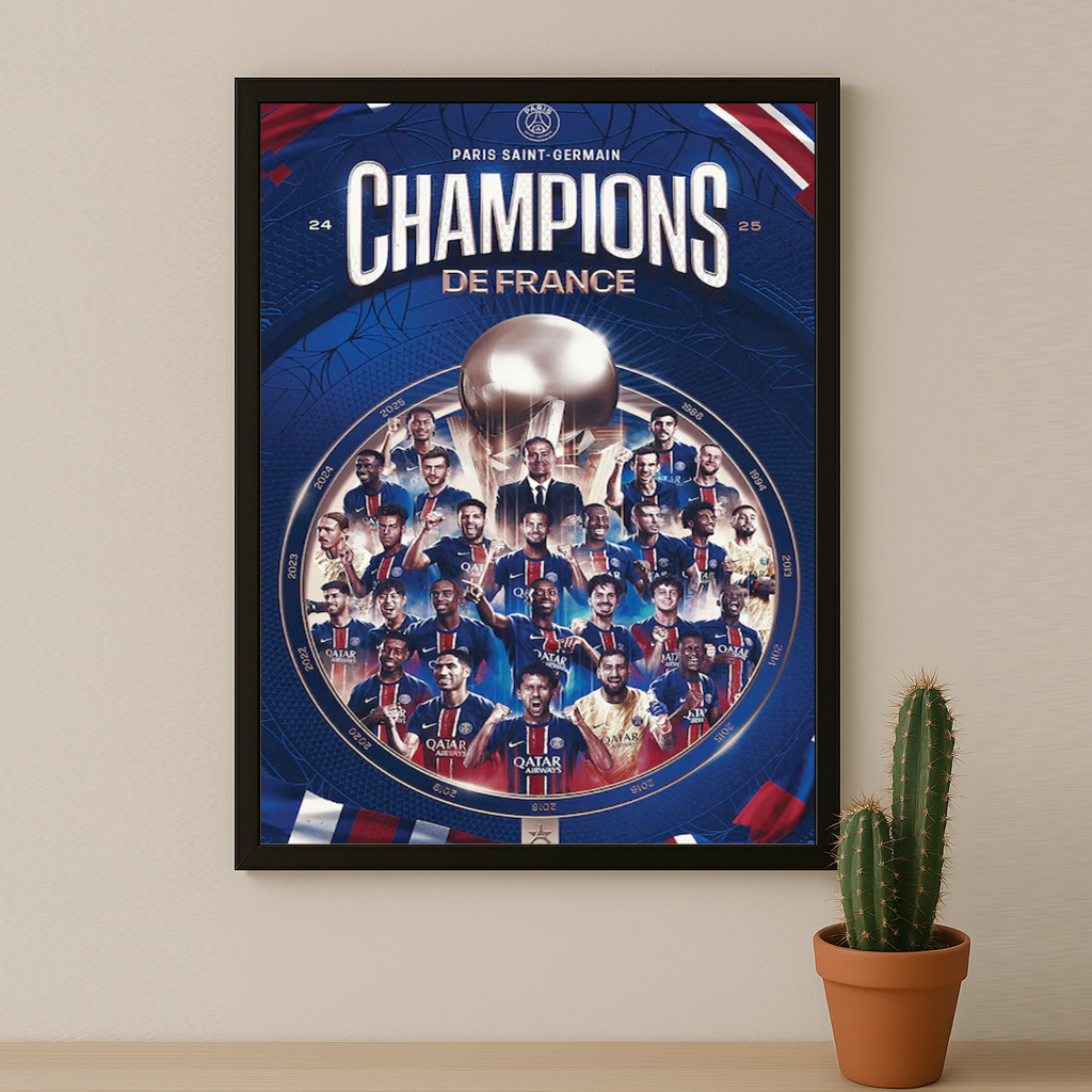 Cadre photo Paris Saint-Germain Champions de France