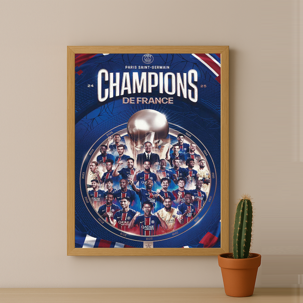 Cadre photo Paris Saint-Germain Champions de France