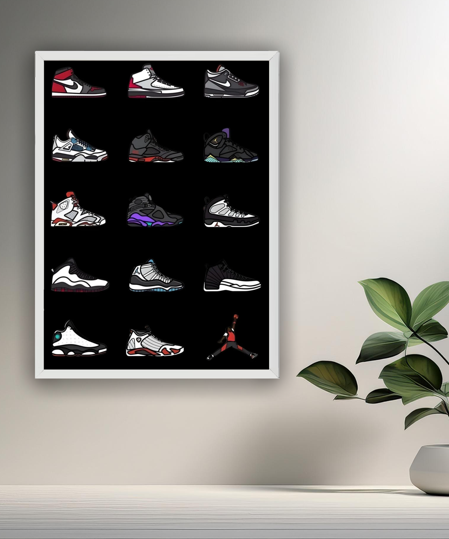 Poster encadré Multiples sneakers