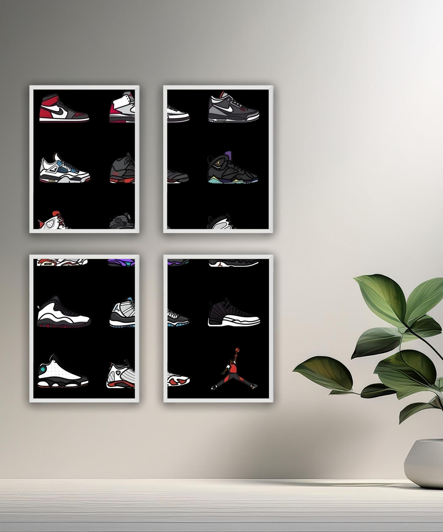 Poster encadré Multiples sneakers