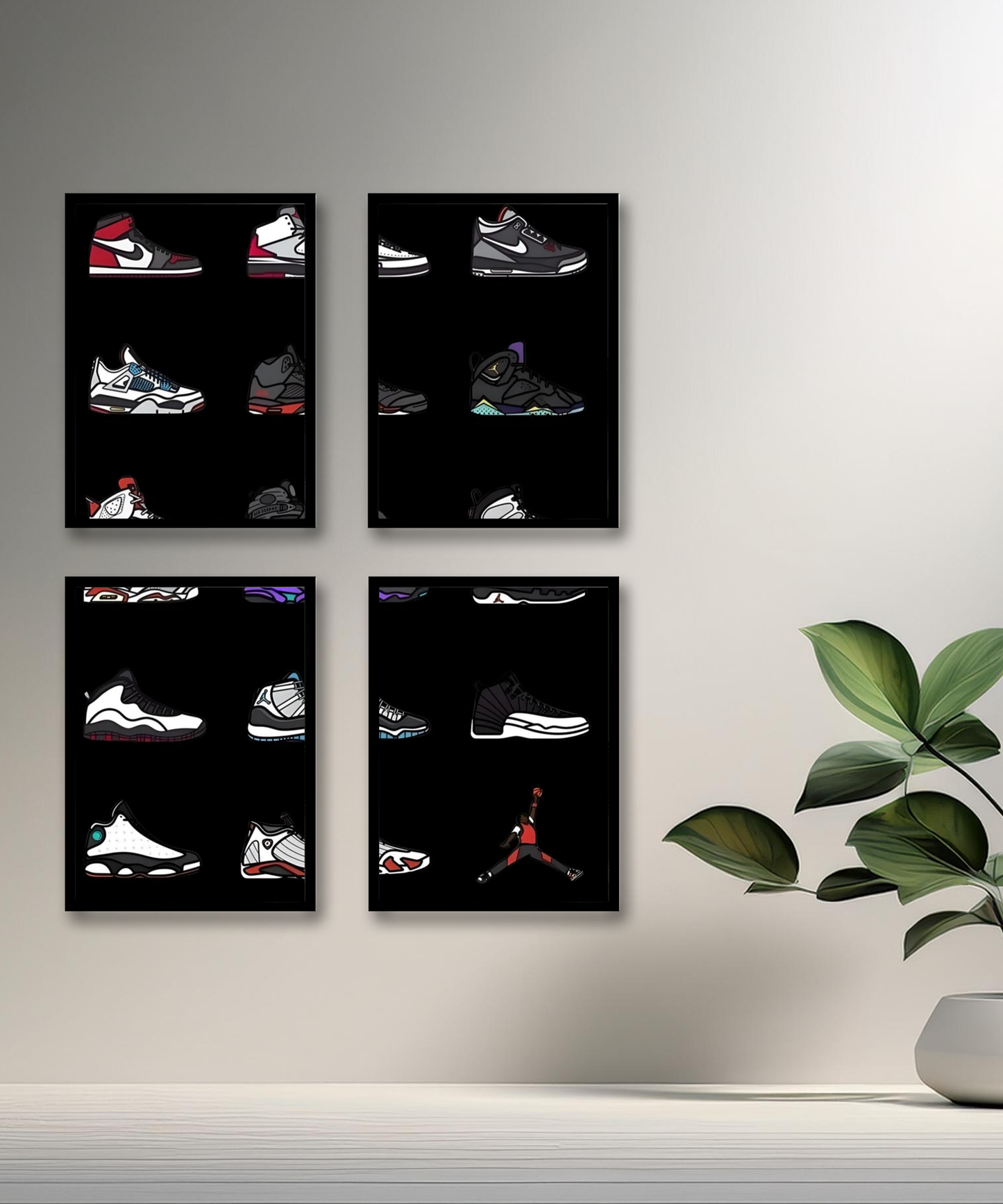 Poster encadré Multiples sneakers