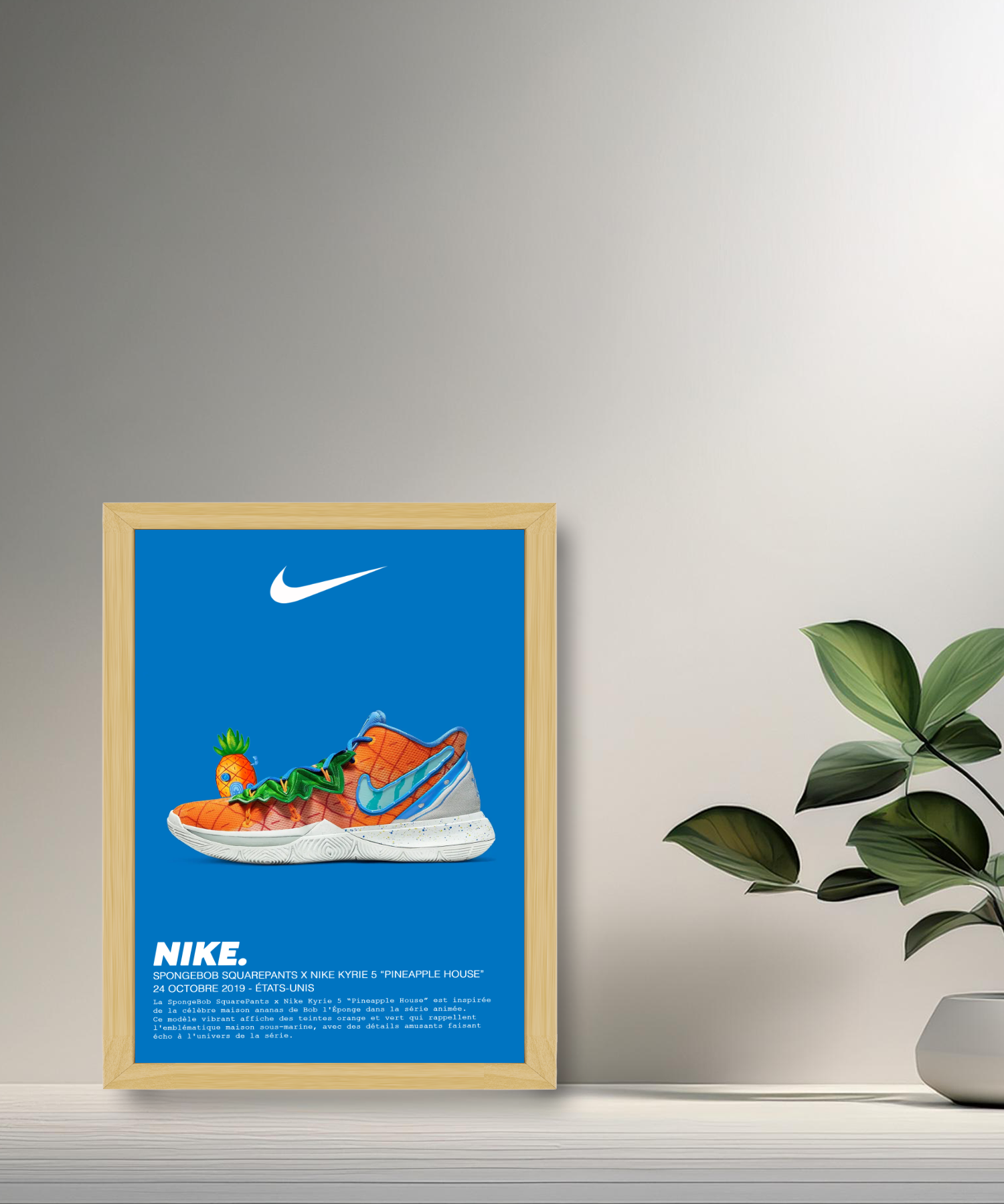 Cadre photo Spongebob x Nike Kyrie 5 Pineapple House