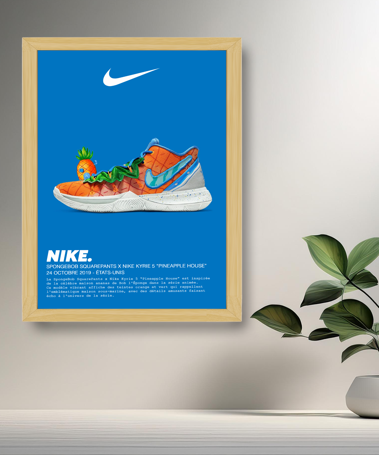 Cadre photo Spongebob x Nike Kyrie 5 Pineapple House