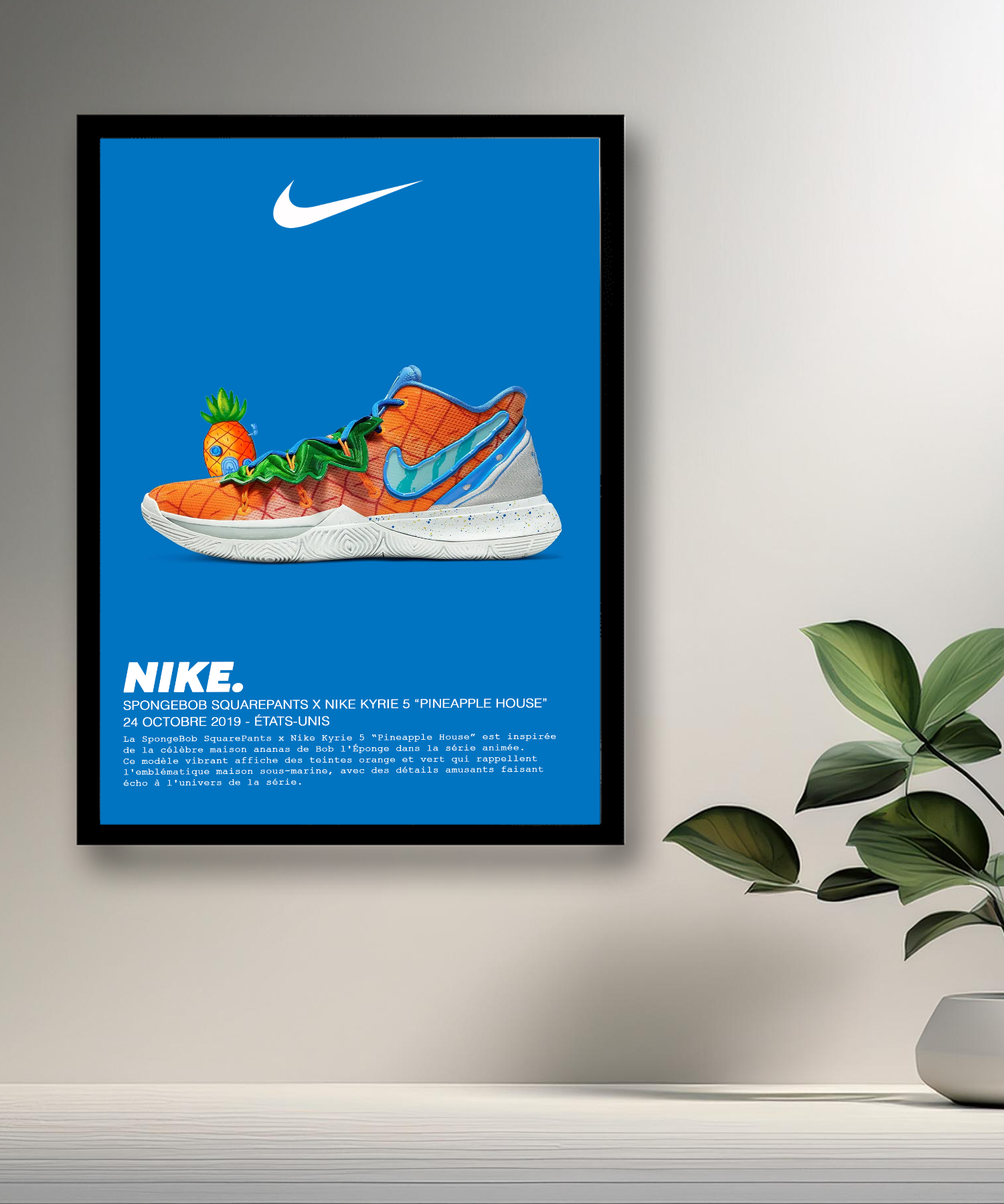 Cadre photo Spongebob x Nike Kyrie 5 Pineapple House