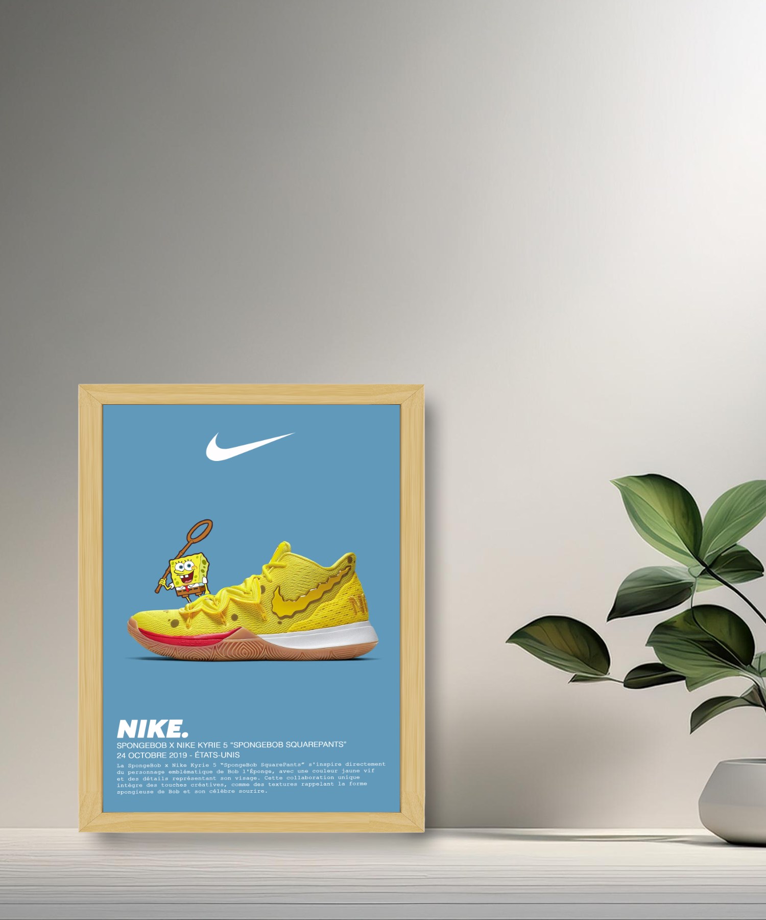 Cadre photo Spongebob x Nike Kyrie 5 Bob l'éponge