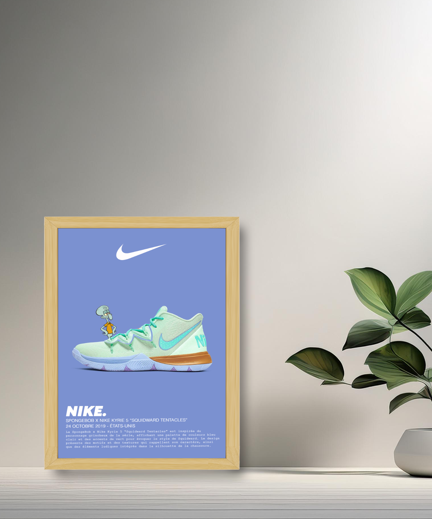 Cadre photo Spongebob x Nike Kyrie 5 Squidward Tentacles