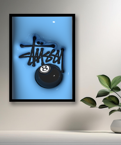 Cadre photo Stüssy 8 logo bleu