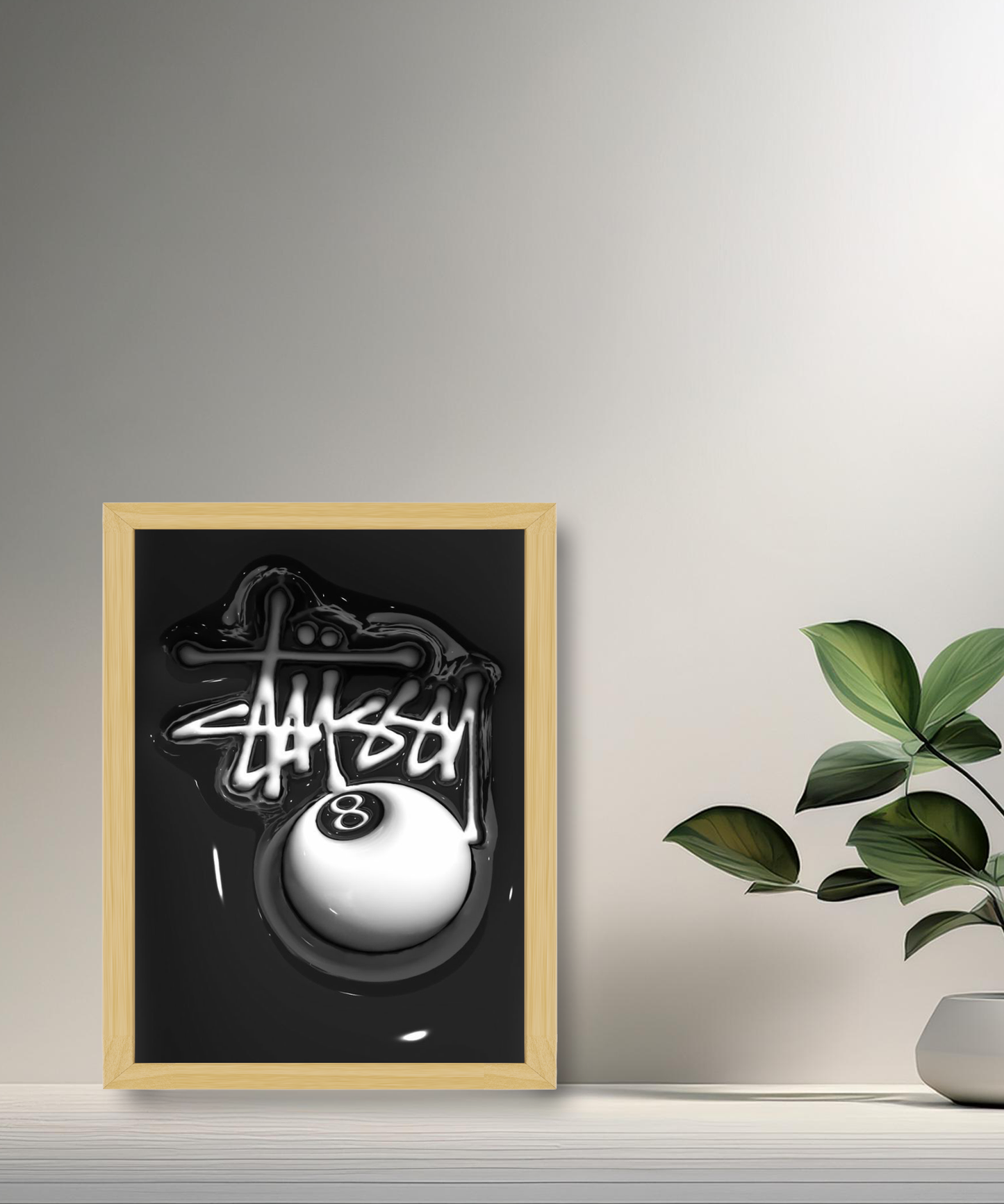 Cadre photo Stüssy 8 billard blanc