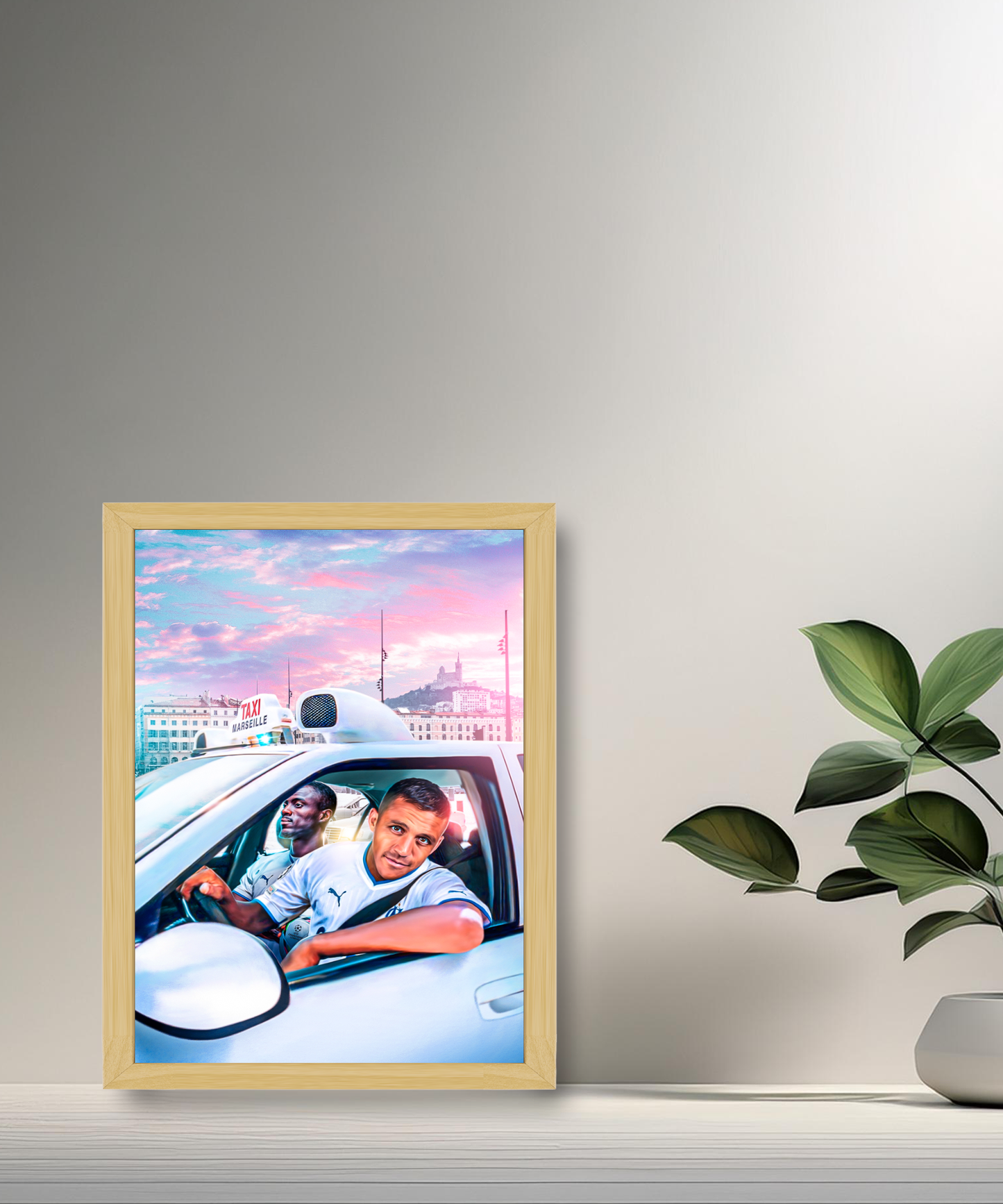Cadre photo Olympique de Marseille Taxi Illustration