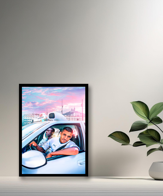 Cadre photo Olympique de Marseille Taxi Illustration