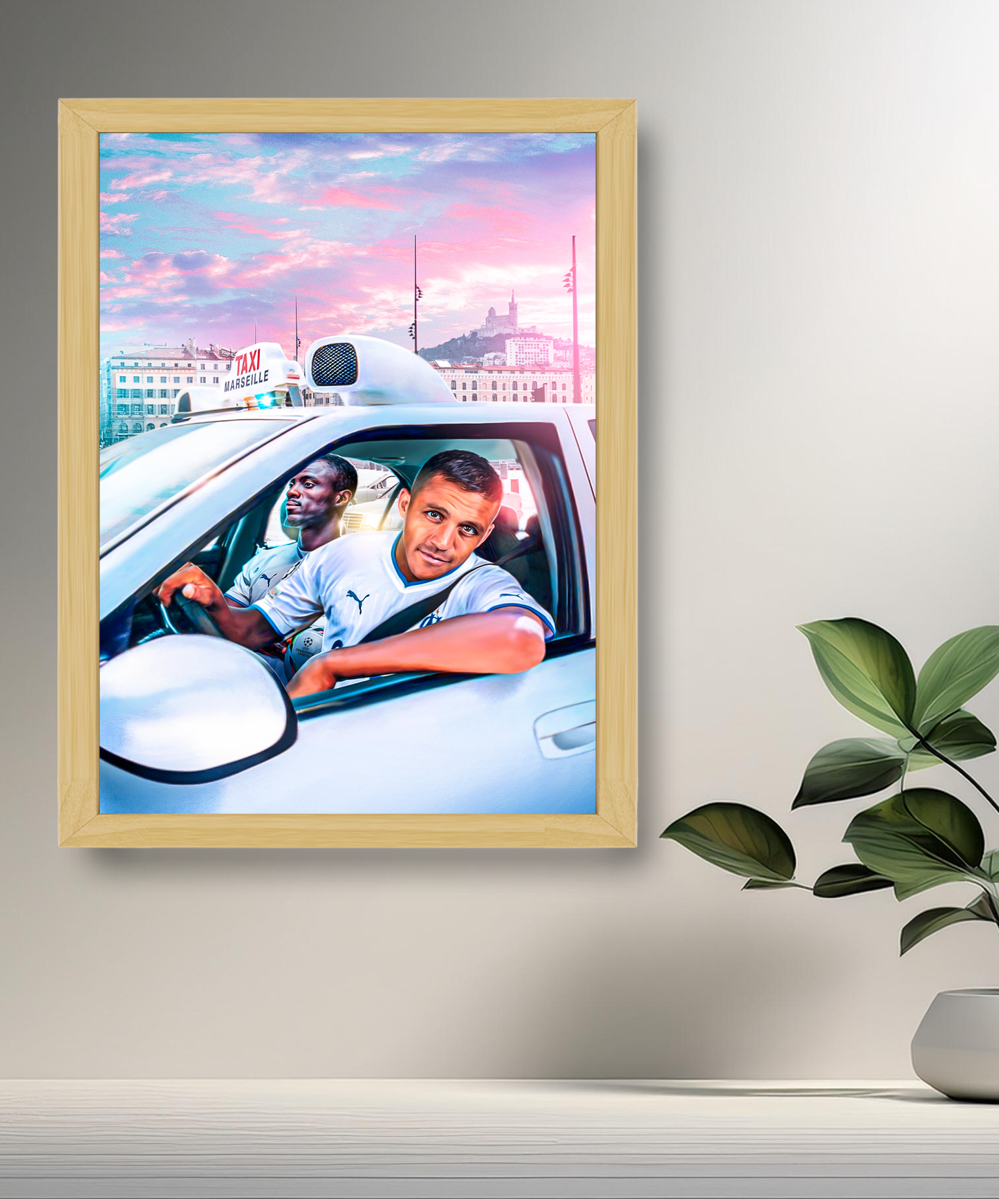 Cadre photo Olympique de Marseille Taxi Illustration