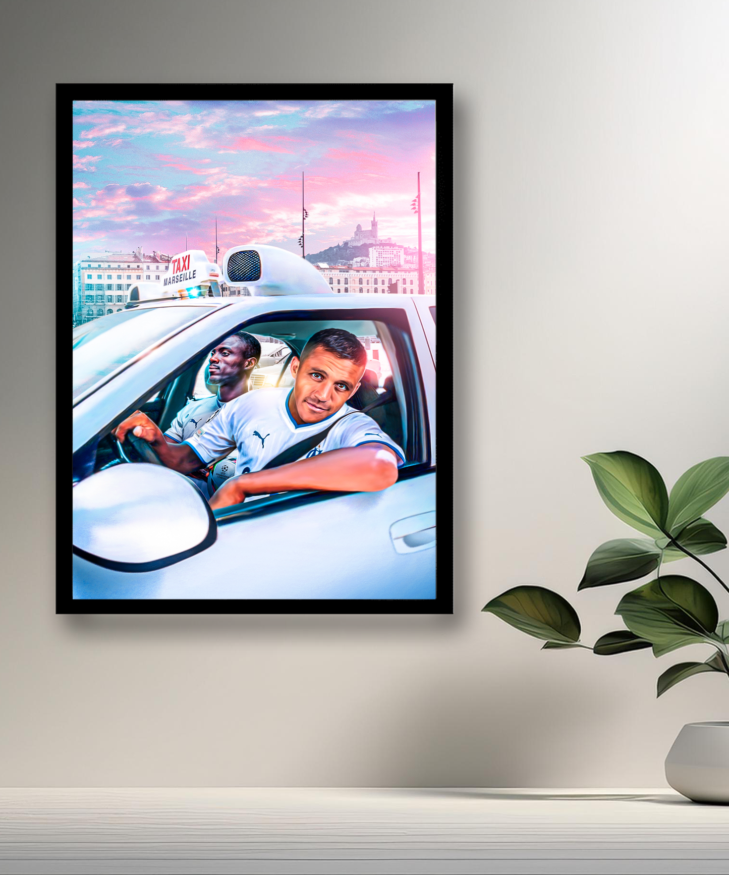 Cadre photo Olympique de Marseille Taxi Illustration