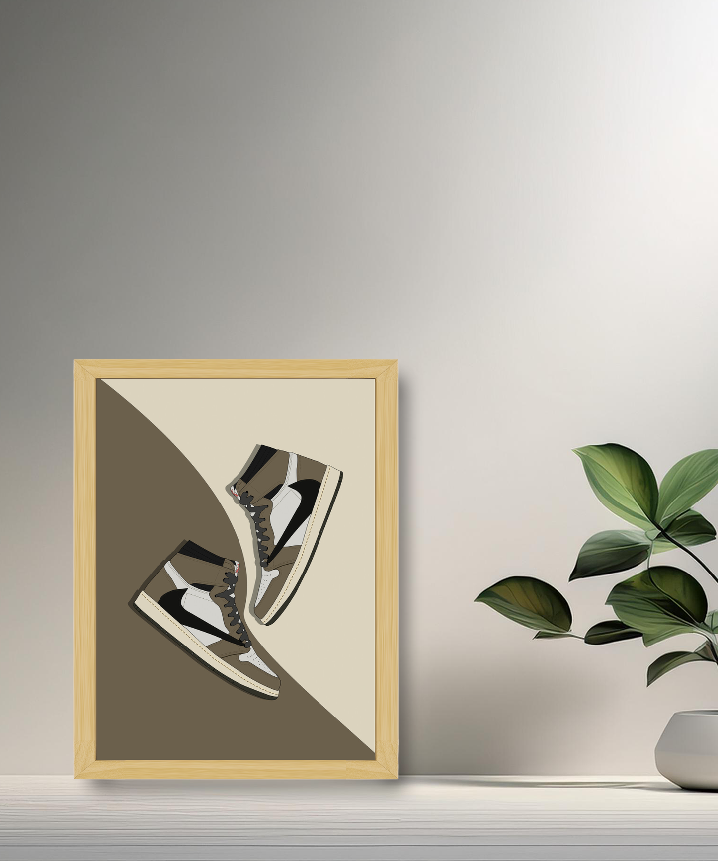 Cadre photo Air Jordan 1 x Travis Scott Mocha illustration