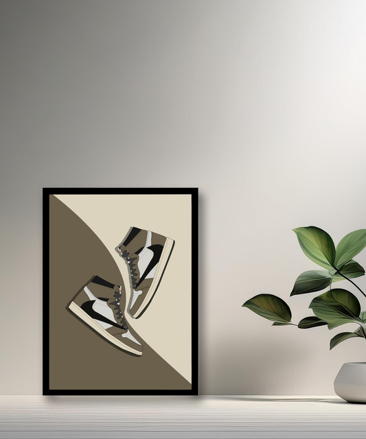 Cadre photo Air Jordan 1 x Travis Scott Mocha illustration