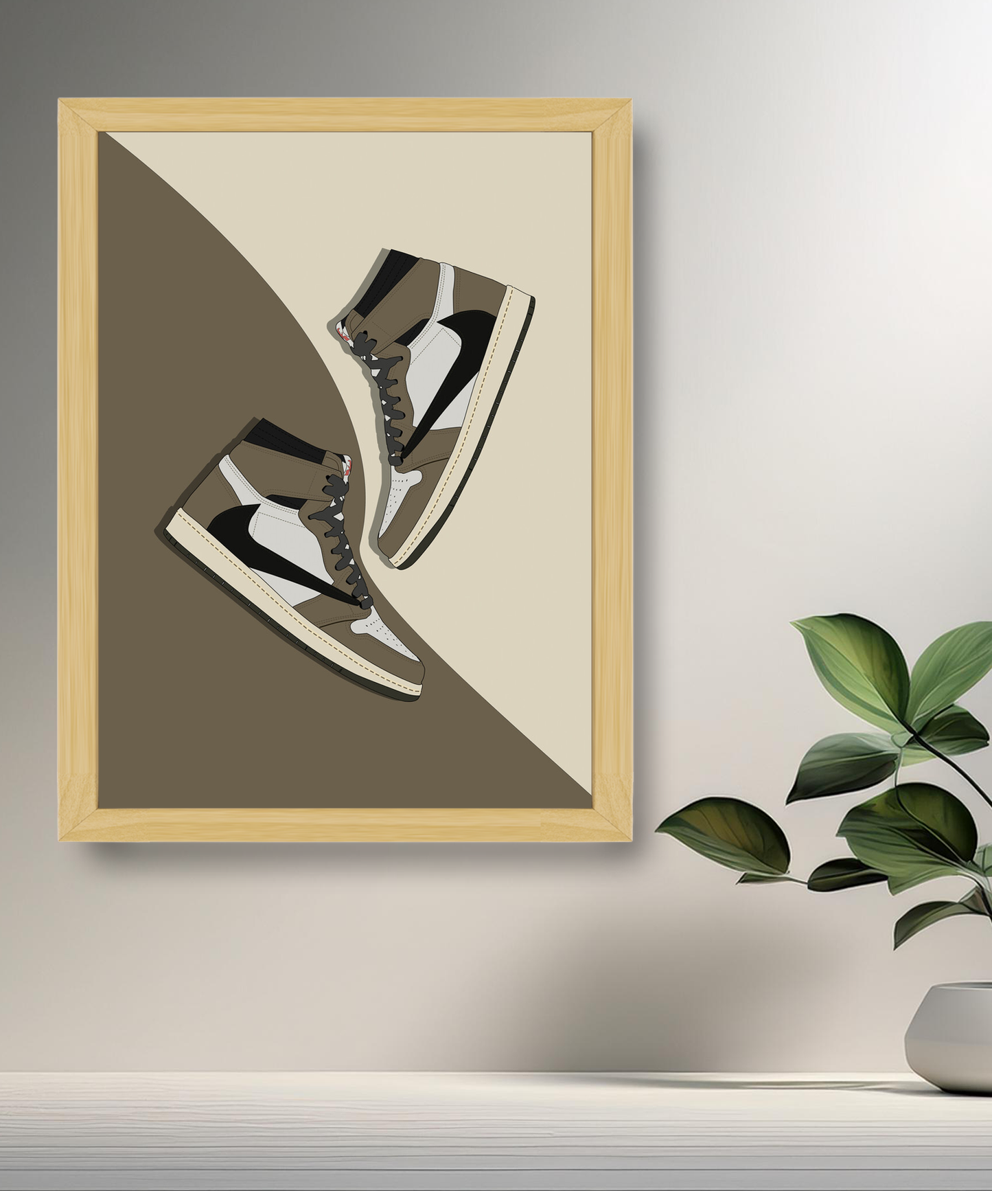 Cadre photo Air Jordan 1 x Travis Scott Mocha illustration
