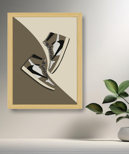 Cadre photo Air Jordan 1 x Travis Scott Mocha illustration