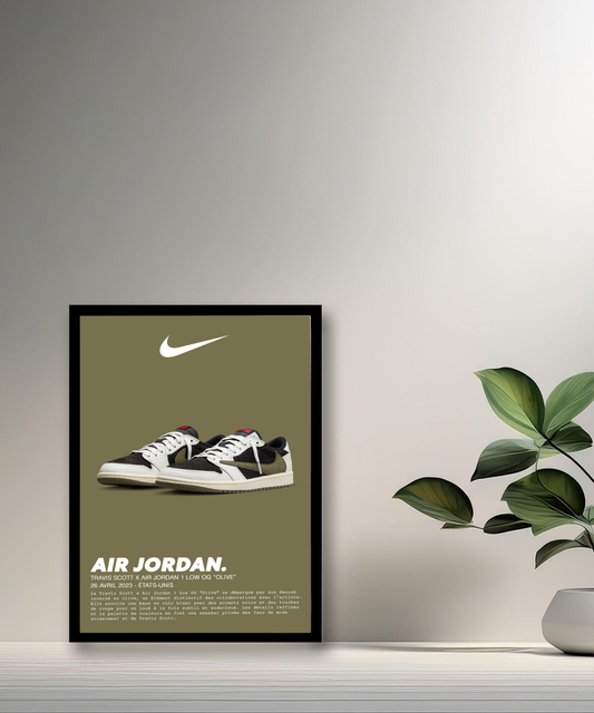Cadre photo Travis Scott x Air Jordan 1 Low OG Olive