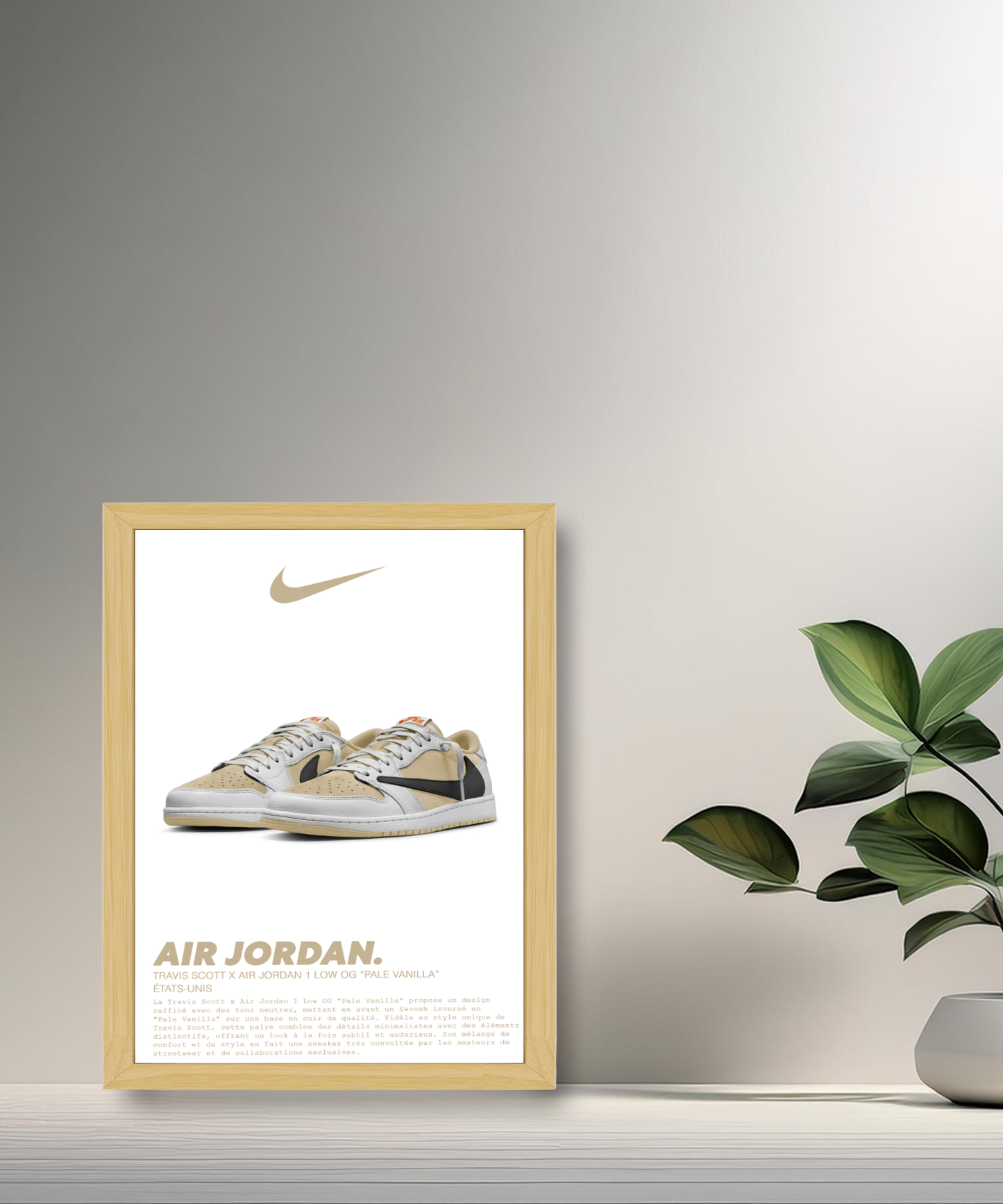 Travis Scott x Air Jordan 1 Low OG Pale Vanilla Bilderrahmen 