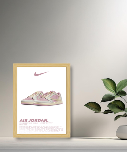 Travis Scott x Air Jordan 1 Low OG Shy Pink Fotorahmen 