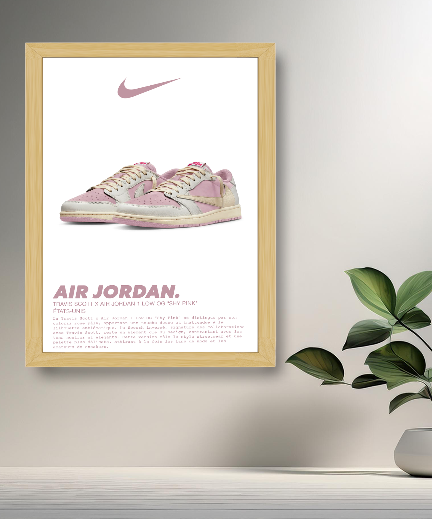 Travis Scott x Air Jordan 1 Low OG Shy Pink Fotorahmen 