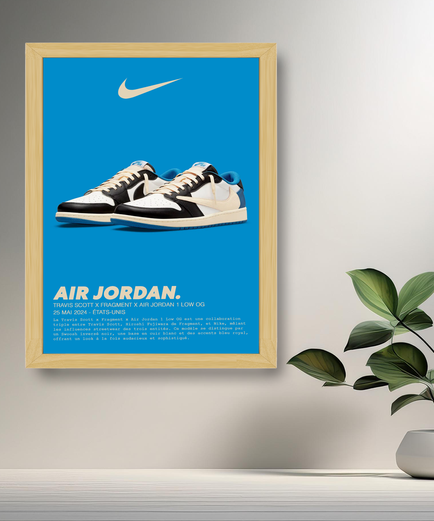 Travis Scott x Air Jordan 1 Low OG x Fragment-Fotorahmen 