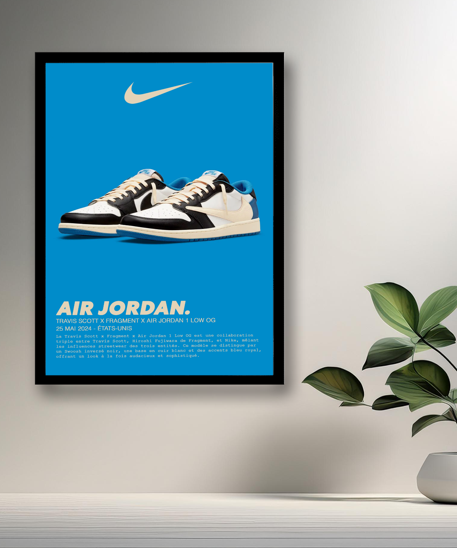 Travis Scott x Air Jordan 1 Low OG x Fragment-Fotorahmen 