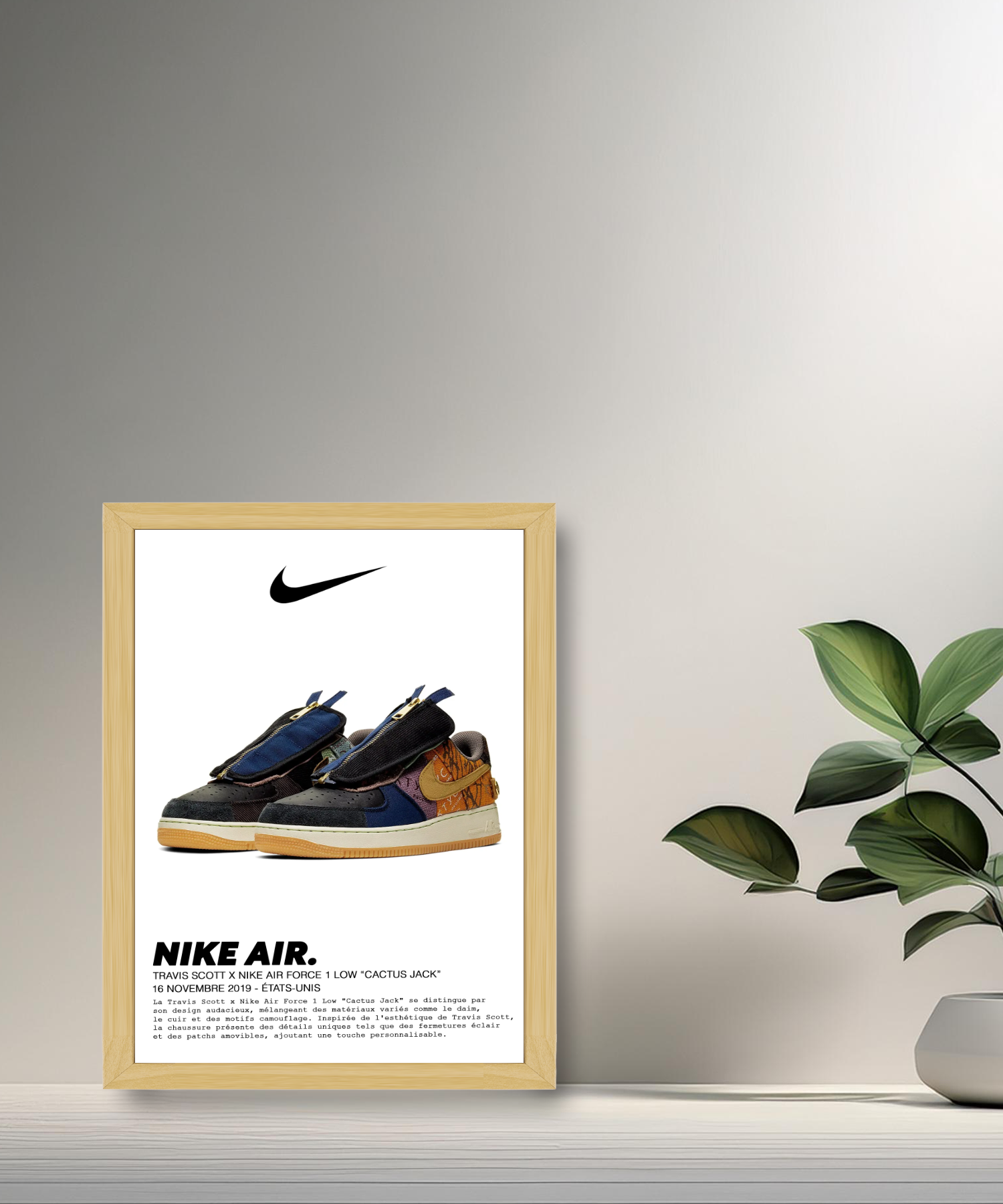 TonCadre Cadre photo Travis Scott x Nike Air Force 1 Low Cactus Jack